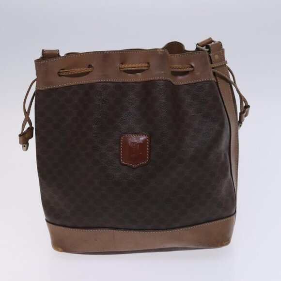 CELINE Macadam Canvas Shoulder Bag PVC Leather 2Set Brown Auth bs23540 - Picture 2 of 16